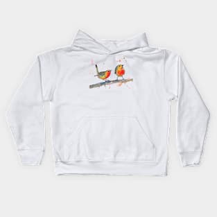 Two cute birds Kids Hoodie